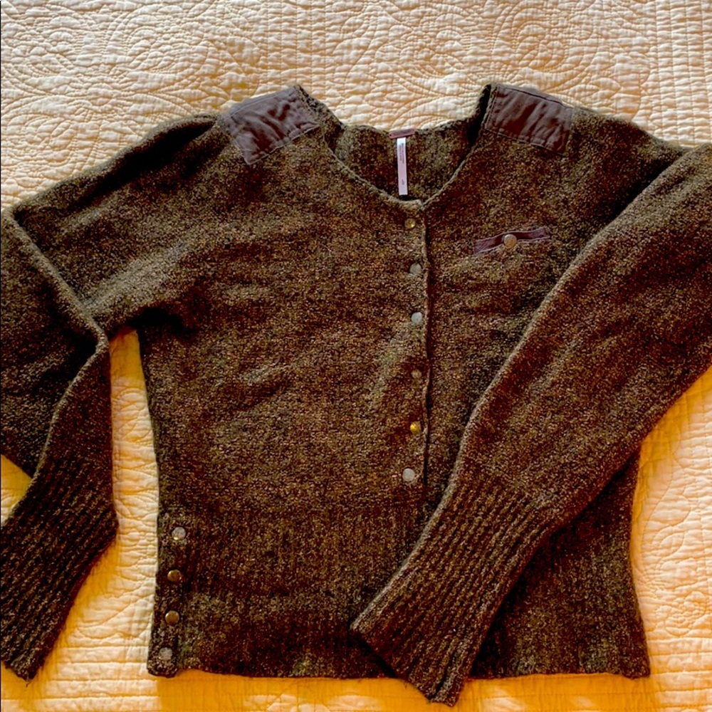 FREE PEOPLE never worn wool button up sweater!!!